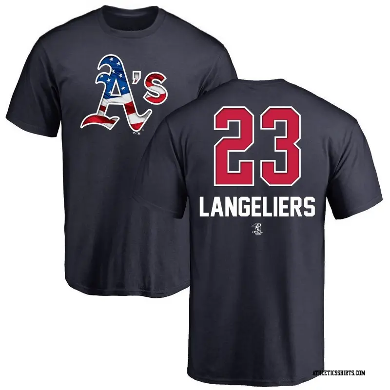 Men's Oakland Athletics ＃23 Shea Langeliers Navy Branded