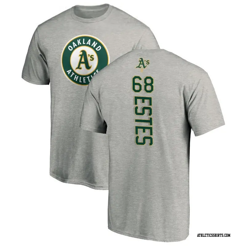 Men's Oakland Athletics ＃68 Joey Estes Ash Backer T-Shirt