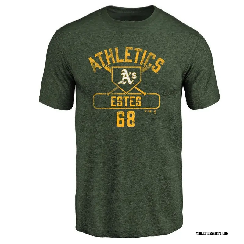 Men's Oakland Athletics ＃68 Joey Estes Green Base Runner T-Shirt