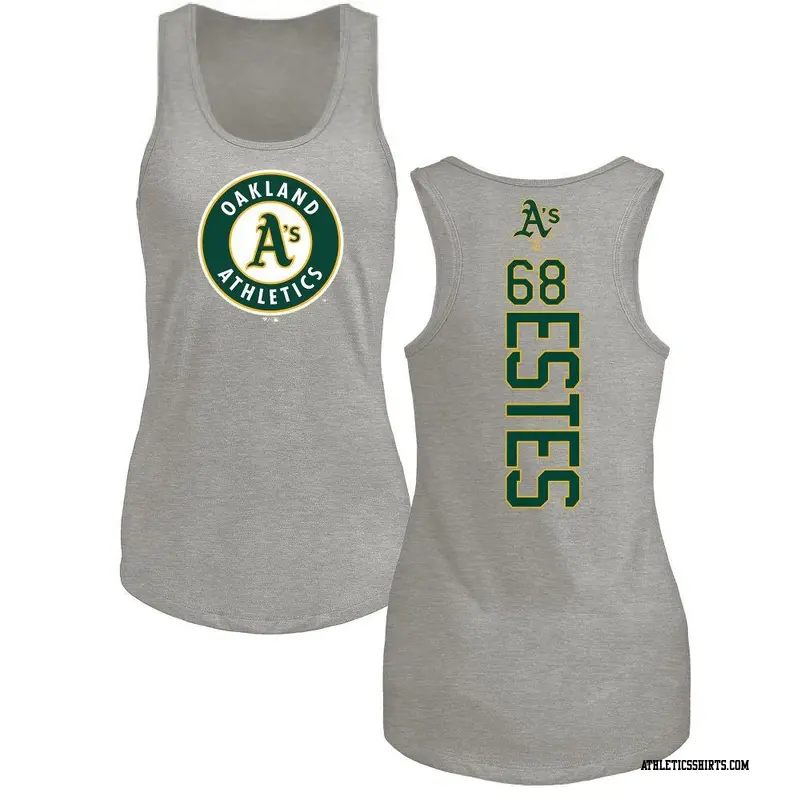 Women's Oakland Athletics ＃68 Joey Estes Ash Backer Tank Top