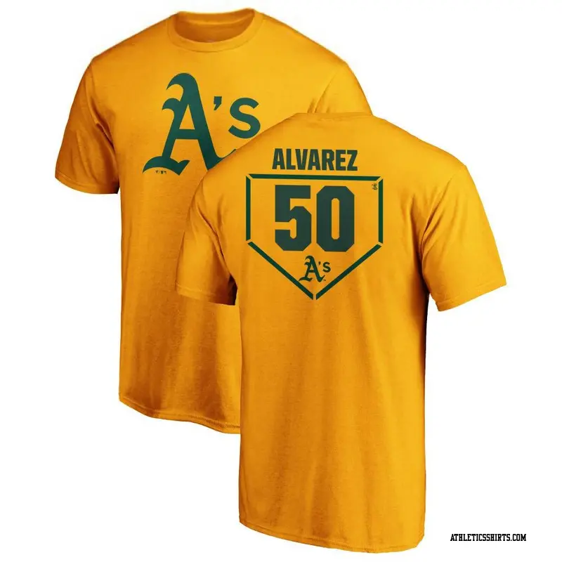 Youth Oakland Athletics ＃50 Armando Alvarez Gold RBI T-Shirt